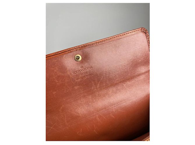 Louis Vuitton Louise Brown Leder Geldbörse Braun - Ansicht 4