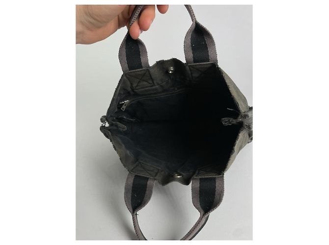 Borsa a mano in cotone nero Hermès - vista 2