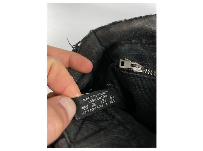 Borsa a mano in cotone nero Hermès - vista 4