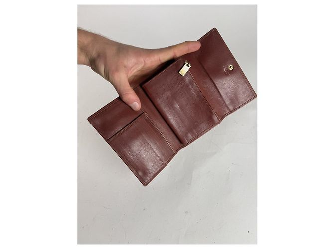 Céline Cartera de cuero marrón Celine Triomphe Castaño - vista 3
