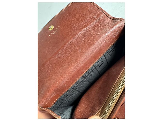 Céline Cartera de cuero marrón Celine Triomphe Castaño - vista 5