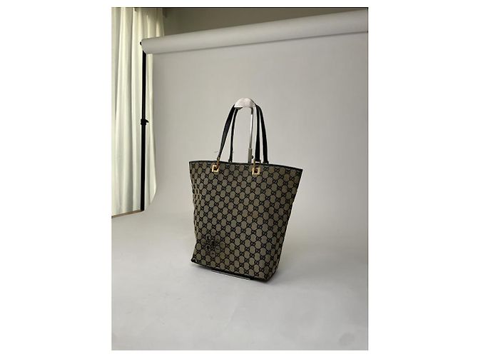 Gucci Jackie Vintage Beiger Baumwollhandtasche - Ansicht 2
