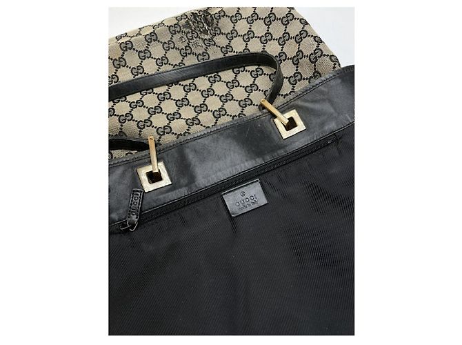 Gucci Jackie Vintage Beiger Baumwollhandtasche - Ansicht 4