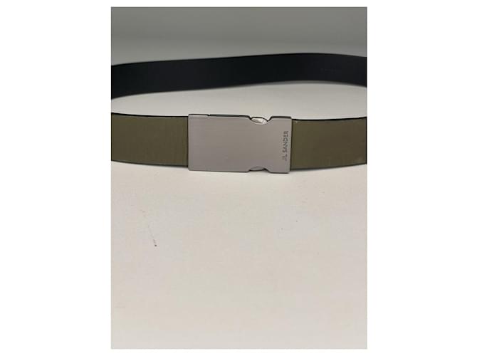 Jil Sander Khaki Leder Gürtel - Ansicht 2