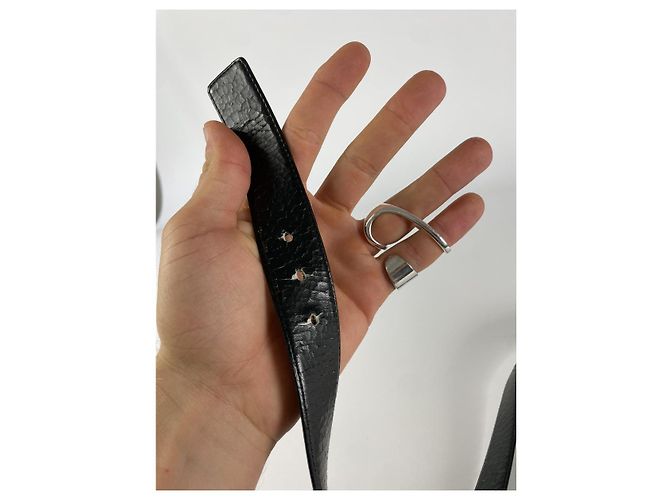 Cintura in pelle nera Yves Saint Laurent Nero - vista 3