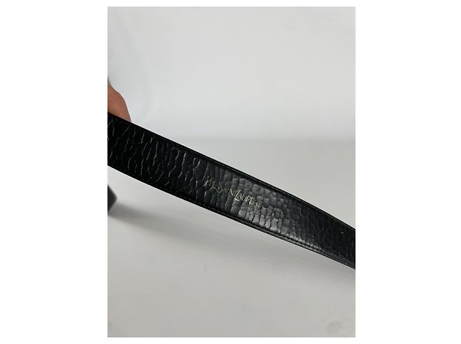 Cintura in pelle nera Yves Saint Laurent Nero - vista 4