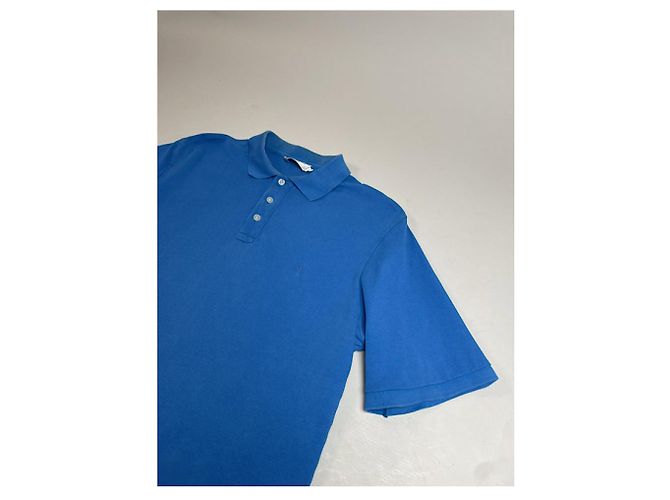 Polo in cotone blu Yves Saint Laurent - vista 3