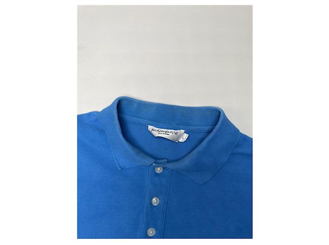 Polo in cotone blu Yves Saint Laurent - vista 5
