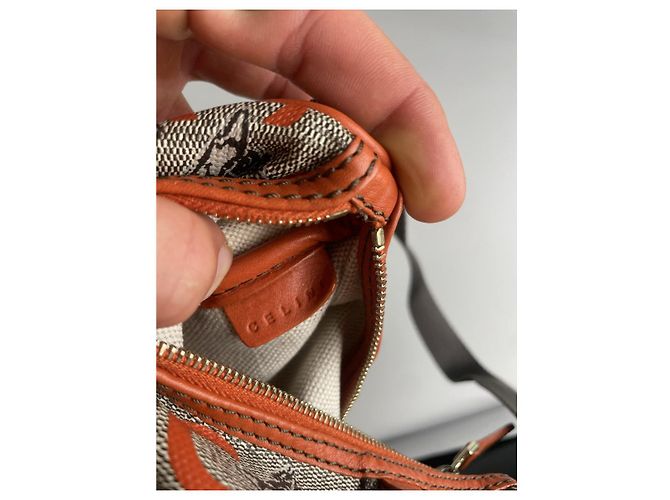 Triomphe Céline Borsa in pelle grigia Celine Ava Grigio - vista 2