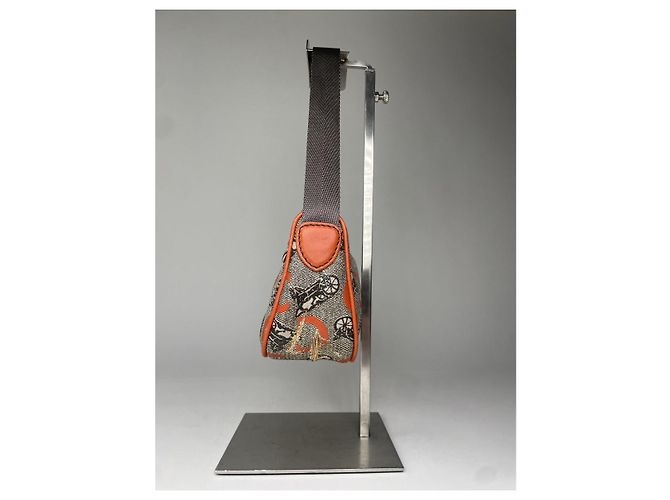 Triomphe Céline Borsa in pelle grigia Celine Ava Grigio - vista 4