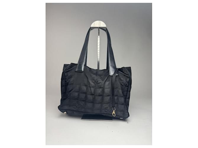 Borsa a mano in cotone nero Chanel - vista 3