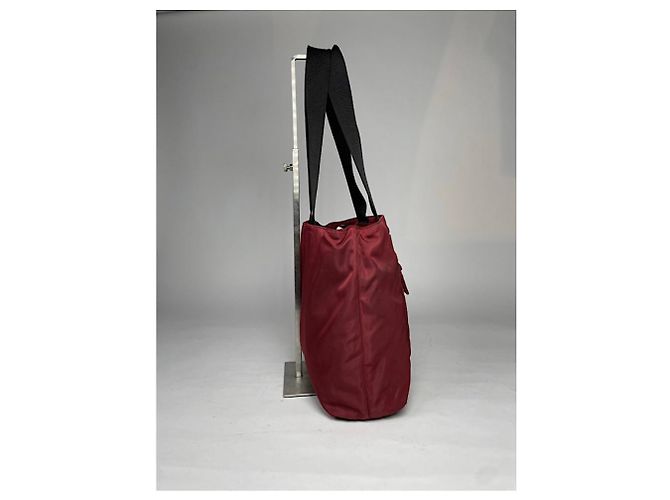 Borsa a mano in poliestere bordeaux di Prada Bordò - vista 3