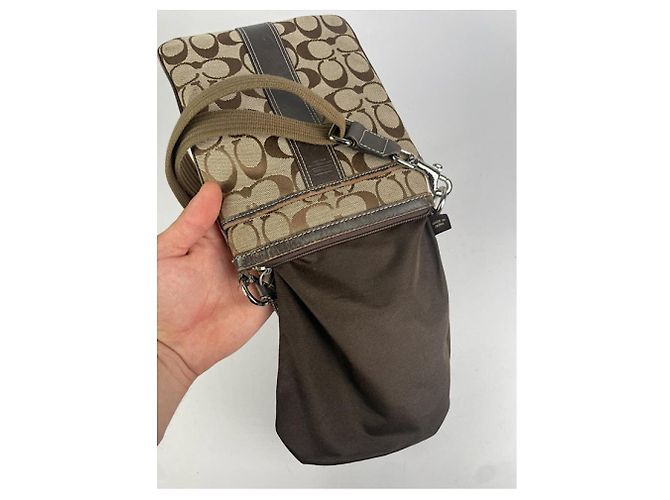 Coach Signature Sufflette braune Baumwollhandtasche - Ansicht 2