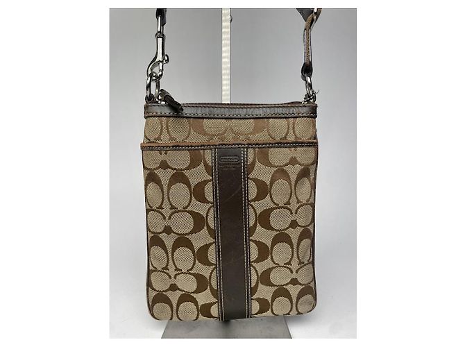 Coach Signature Sufflette braune Baumwollhandtasche - Ansicht 3