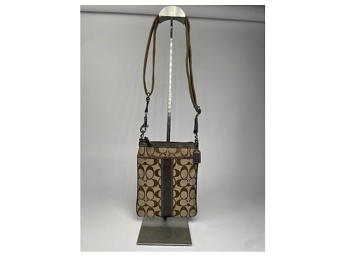 Coach Signature Sufflette braune Baumwollhandtasche - Ansicht 4