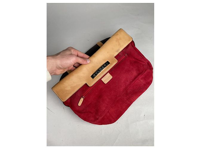 Bulgari Clutch in pelle nera Serpenti di Bvlgari Nero - vista 3