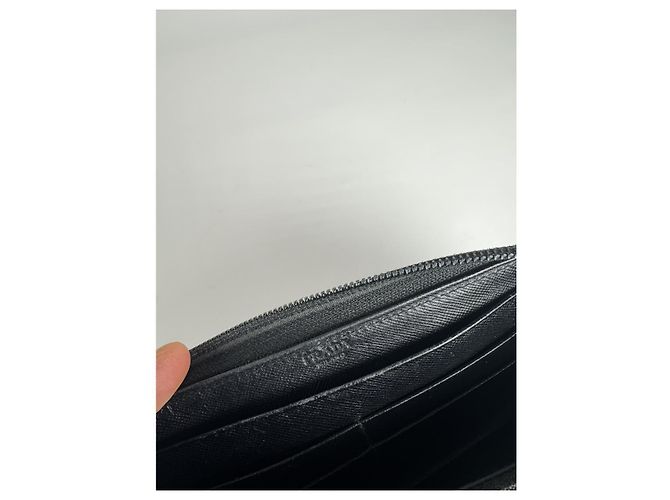 Saffiano Prada Tessuto  Black Leather Wallet - view 4