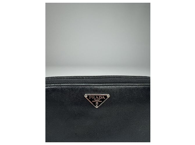 Saffiano Prada Tessuto  Black Leather Wallet - view 5