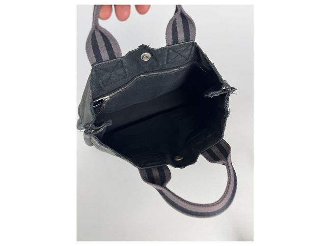 Hermès schwarze Baumwollhandtasche - Ansicht 2