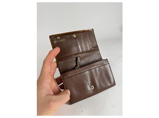 Cartera de cuero patentado marrón Givenchy GV3 Castaño - vista 4