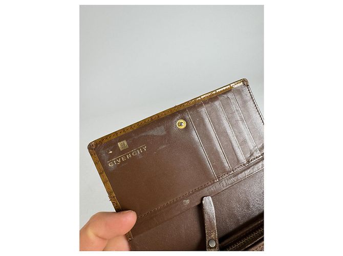 Cartera de cuero patentado marrón Givenchy GV3 Castaño - vista 5
