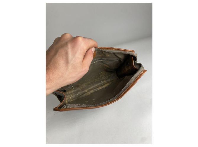 Bolso de mano de cuero gris Dior Saddle - vista 2