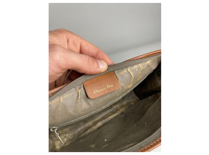 Bolso de mano de cuero gris Dior Saddle - vista 3