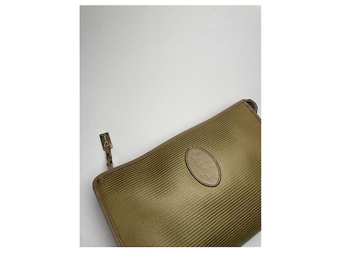 Clutch in lino beige Yves Saint Laurent - vista 2