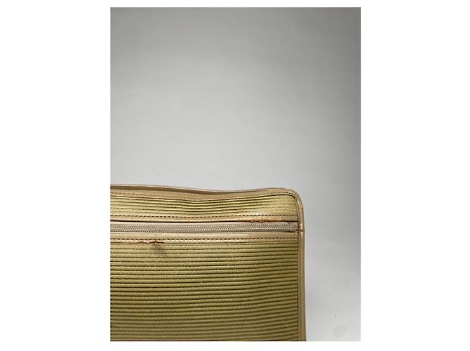 Clutch in lino beige Yves Saint Laurent - vista 4