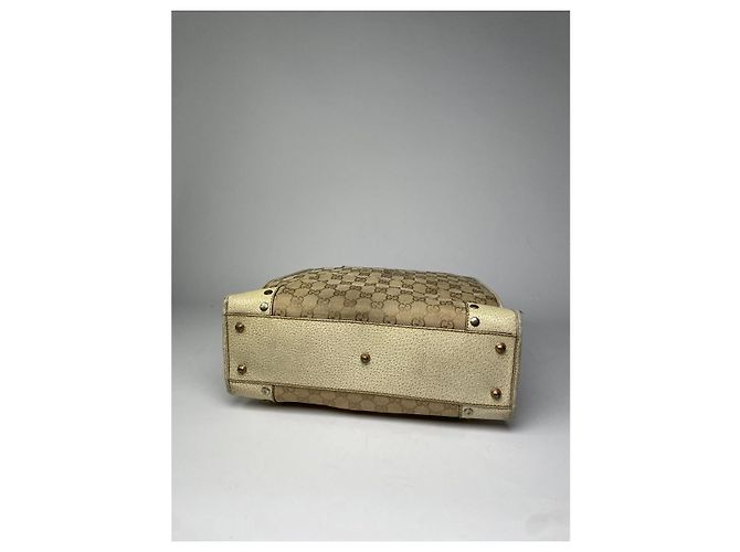 Gucci Jackie Vintage Beiger Baumwollhandtasche - Ansicht 4