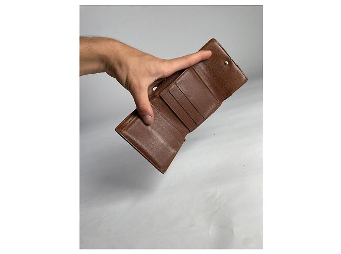 Portefeuille en cuir marron Joséphine Louis Vuitton - vue 5