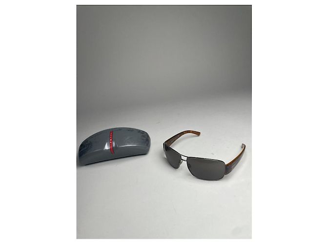 Gafas de sol de plástico marrón Prada Castaño - vista 3