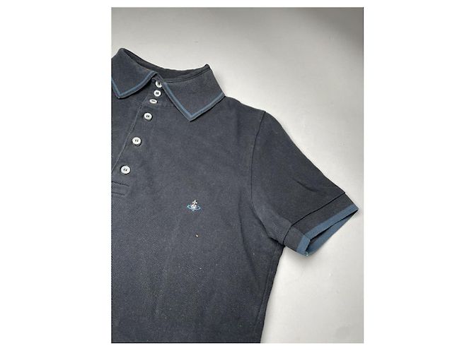 Camisa polo de algodón azul marino Vivienne Westwood - vista 3