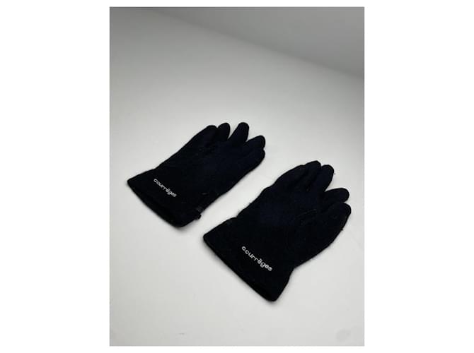 Courreges Courrèges Navy Wollhandschuh Marineblau - Ansicht 5