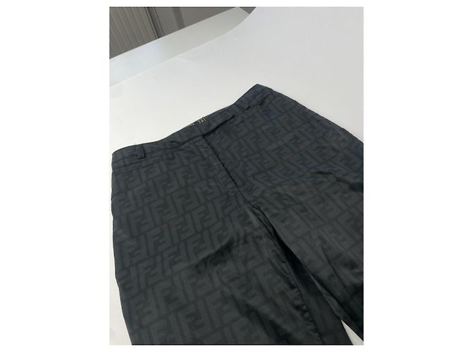 Pantaloni in poliestere neri Fendi Nero - vista 3