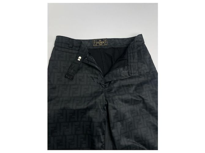Pantaloni in poliestere neri Fendi Nero - vista 4