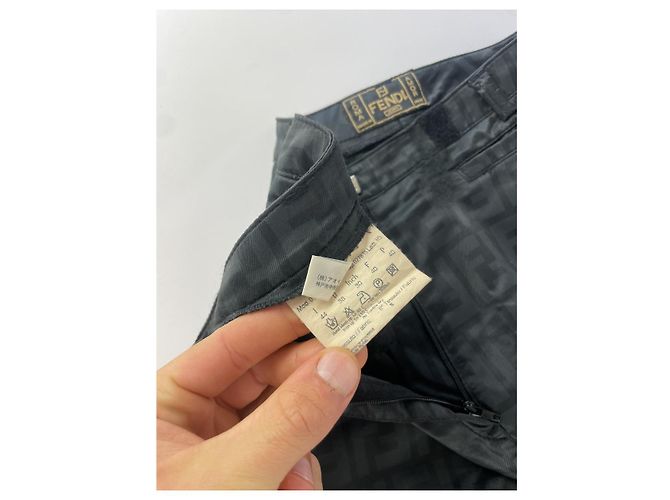 Pantaloni in poliestere neri Fendi Nero - vista 5