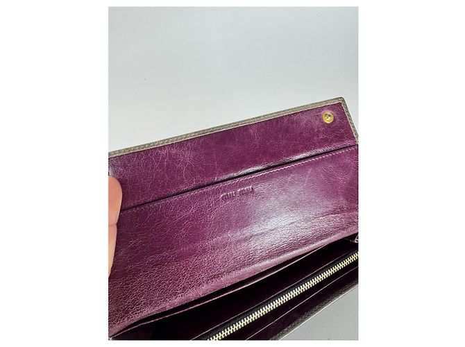 Miu Miu Grey Leather Wallet - view 4