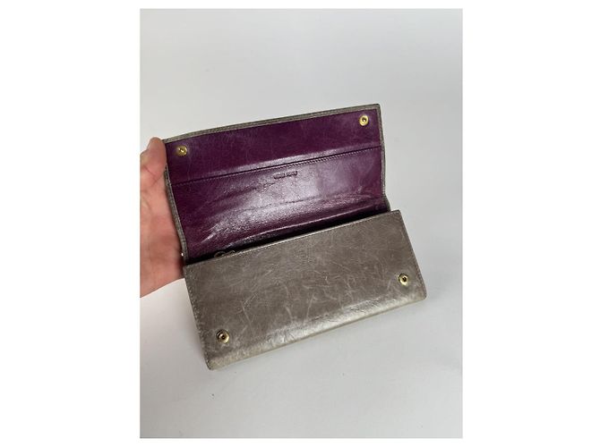 Miu Miu Grey Leather Wallet - view 5