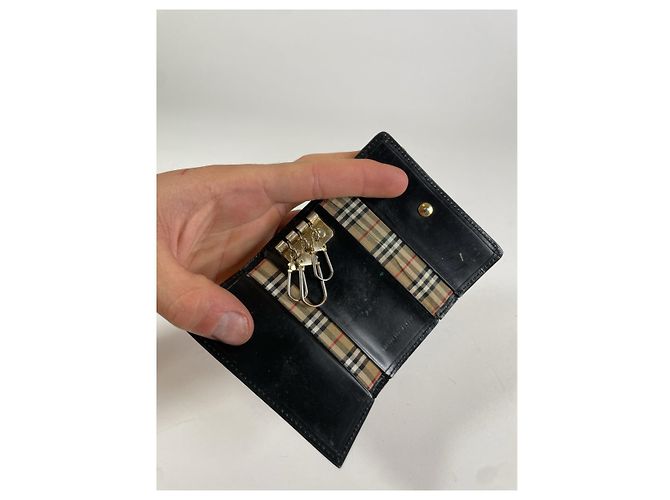 Borsa in pelle nera Burberry Nero - vista 3