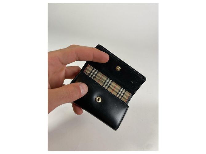 Borsa in pelle nera Burberry Nero - vista 4