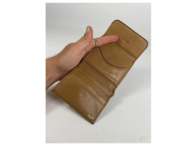 Céline Cartera de cuero beige Celine Triomphe - vista 4