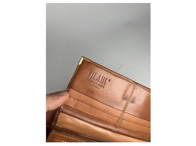 Autre Marque Billetera de cuero naranja ALVIERO MARTINI - vista 4
