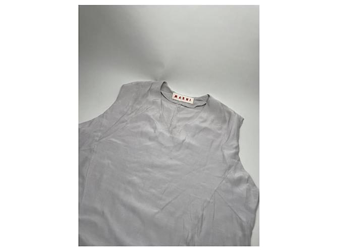 Vestido de algodón plateado Marni Plata - vista 4