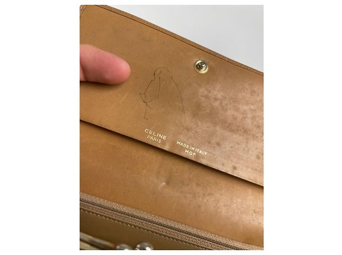 Céline Cartera de cuero beige Celine Triomphe - vista 4