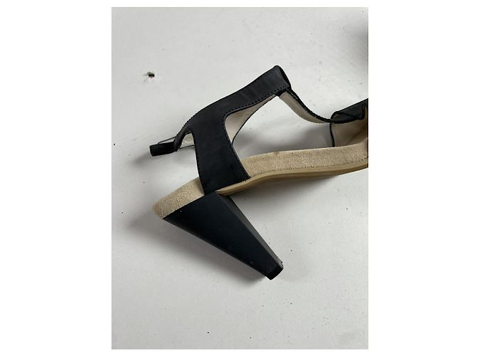 Schwarze Lederabsätze von Jil Sander - Ansicht 5
