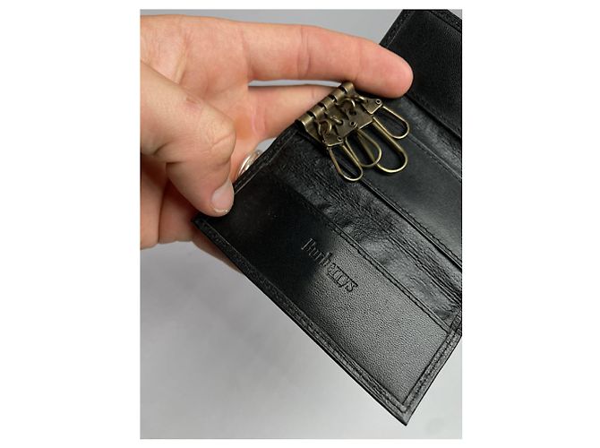 Borsa in pelle nera Burberry Nero - vista 5