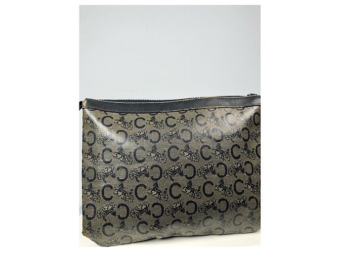 Céline Clutch in pelle nera Celine Nero - vista 2