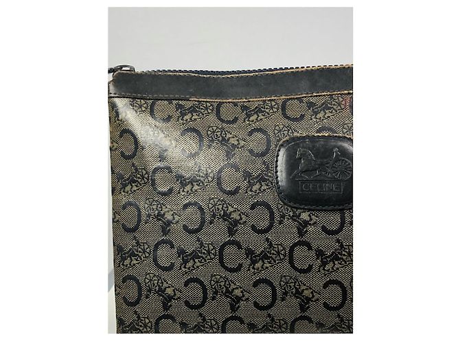 Céline Clutch in pelle nera Celine Nero - vista 3