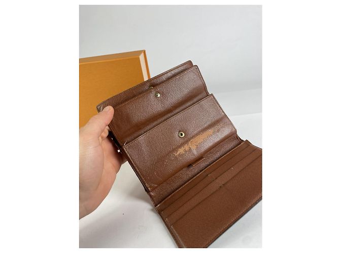 Portafoglio in pelle marrone Emilie Louis Vuitton - vista 5